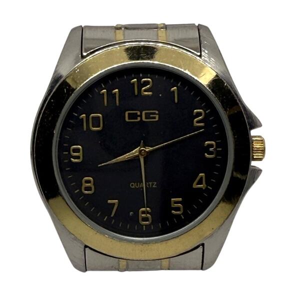 CG Two-Tone Watch CG121M Stainless Back Gold Bezel Quartz Needs Battery - Picture 1 of 8